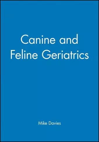 Canine and Feline Geriatrics cover