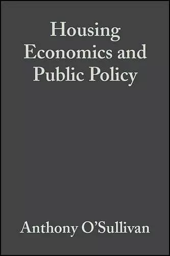 Housing Economics and Public Policy cover