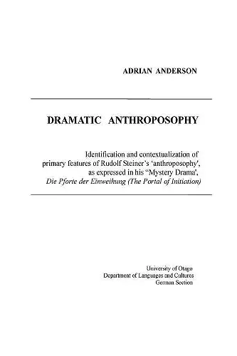 Dramatic Anthroposophy cover