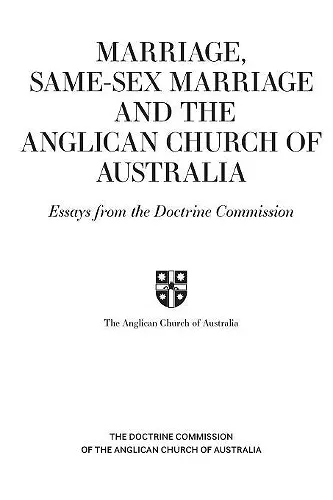 Marriage, Same-sex Marriage and the Anglican Church of Australia cover