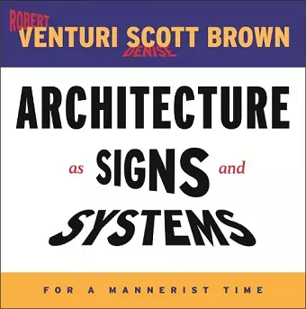Architecture as Signs and Systems cover