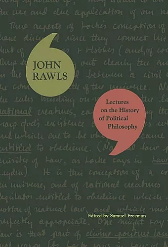 Lectures on the History of Political Philosophy cover