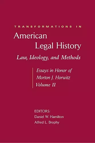 Transformations in American Legal History cover