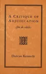 A Critique of Adjudication cover