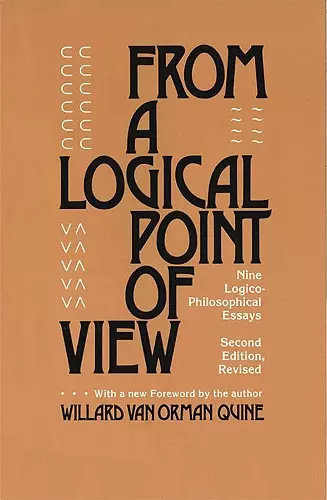 From a Logical Point of View cover