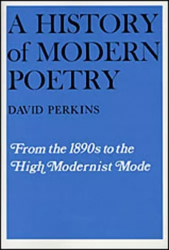 A History of Modern Poetry cover