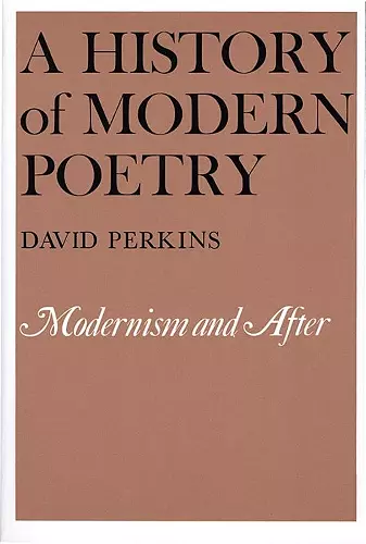 A History of Modern Poetry cover