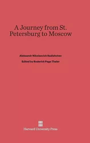 A Journey from St. Petersburg to Moscow cover