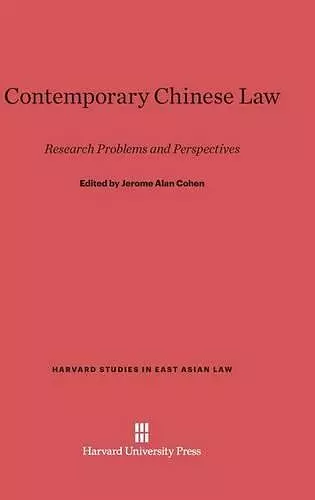 Contemporary Chinese Law cover