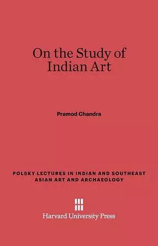 On the Study of Indian Art cover