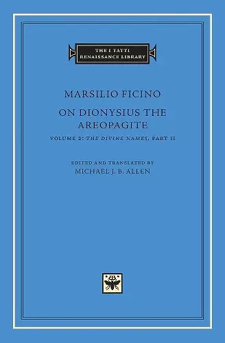 On Dionysius the Areopagite cover