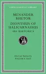 Menander Rhetor. Dionysius of Halicarnassus, Ars Rhetorica cover