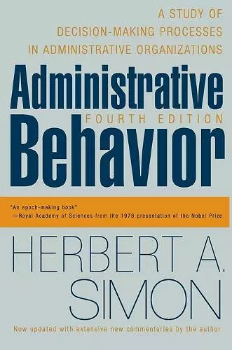 Administrative Behavior, 4th Edition cover