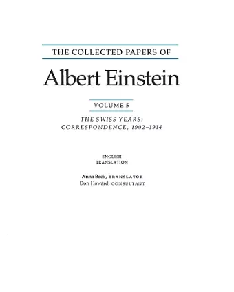 The Collected Papers of Albert Einstein, Volume 5 (English) cover