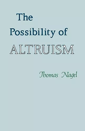 The Possibility of Altruism cover