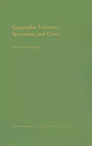 Geographic Variation, Speciation and Clines cover