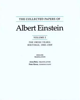 The Collected Papers of Albert Einstein, Volume 2 (English) cover