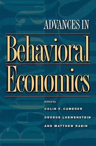 Advances in Behavioral Economics cover