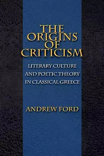 The Origins of Criticism cover