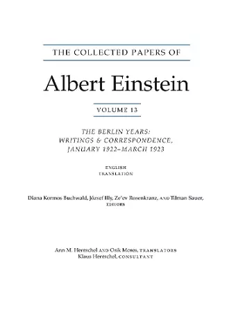 The Collected Papers of Albert Einstein, Volume 13 cover