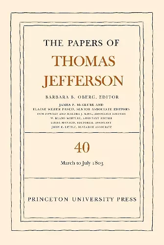 The Papers of Thomas Jefferson, Volume 40 cover