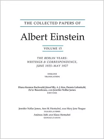 The Collected Papers of Albert Einstein, Volume 15 (Translation Supplement) cover