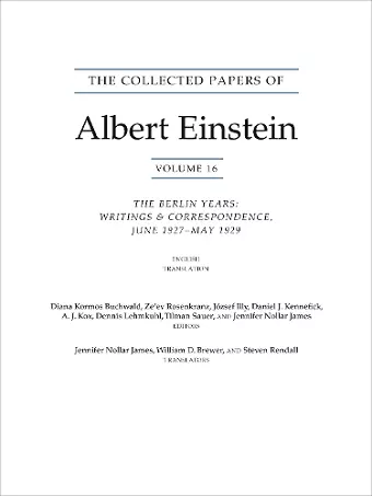 The Collected Papers of Albert Einstein, Volume 16 (Translation Supplement) cover