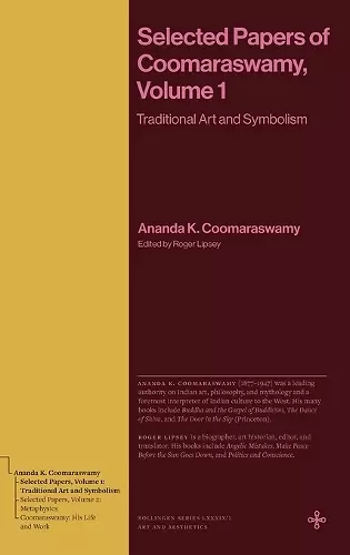 Selected Papers of Coomaraswamy, Volume 1 cover
