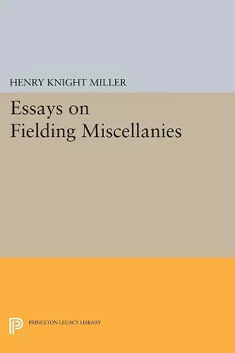 Essays on Fielding Miscellanies cover