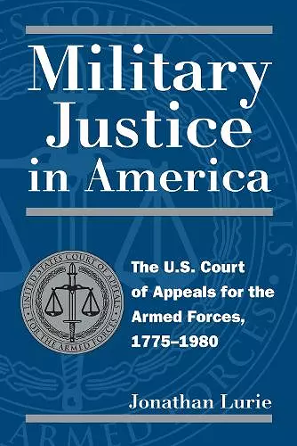 Military Justice in America cover