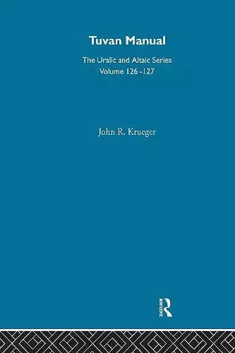 A Tuvan Manual cover