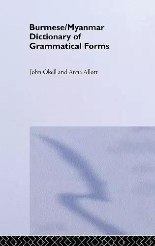 Burmese (Myanmar) Dictionary of Grammatical Forms cover