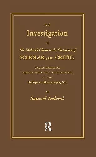 Investigation into Mr. Malone's Claim to Charter of Scholar cover