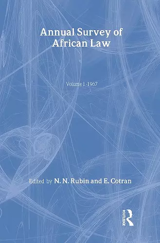 Annual Survey of African Law Cb cover