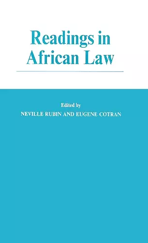 Readings in African Law Cb cover