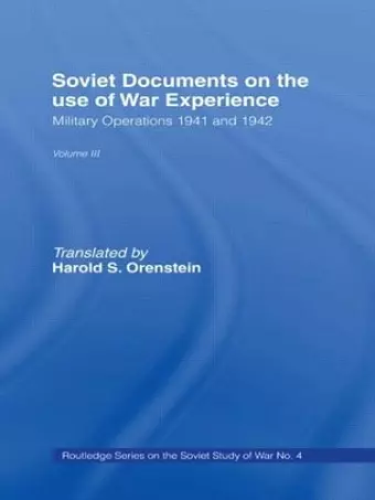 Soviet Documents on the Use of War Experience cover