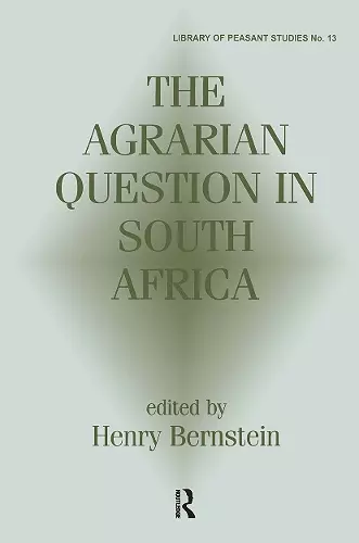 The Agrarian Question in South Africa cover