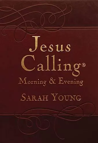 Jesus Calling Morning and Evening, Brown Leathersoft Hardcover, with Scripture References cover