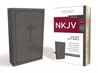 NKJV, Deluxe Gift Bible, Leathersoft, Gray, Red Letter, Comfort Print cover