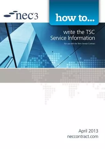 How to write the TSC Service Information cover