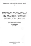 Teatros y Comedias en Madrid: 1699-1719 cover