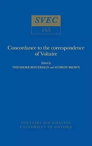 Concordance to the Correspondence of Voltaire cover