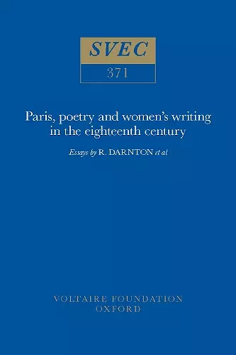 Paris, poetry and women’s writing in the eighteenth century cover