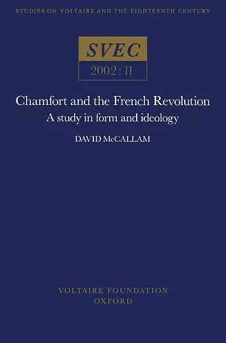 Chamfort and the French Revolution cover