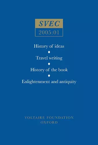 History of ideas; Travel writing; History of the book; Enlightenment and antiquity cover