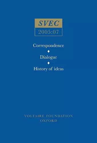 Correspondence; Dialogue; History of ideas cover