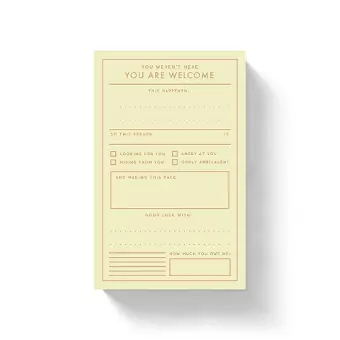 You Are Welcome Memo Pad cover