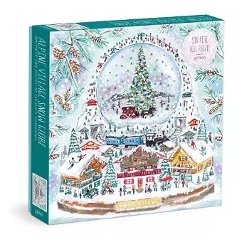 Michael Storrings Alpine Village Snowglobe 500 Piece Foil Puzzle cover