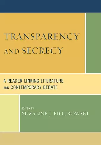 Transparency and Secrecy cover