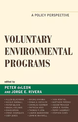 Voluntary Environmental Programs cover